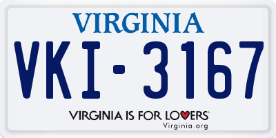 VA license plate VKI3167
