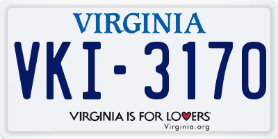 VA license plate VKI3170