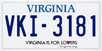 VA license plate VKI3181