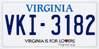 VA license plate VKI3182
