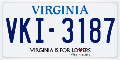 VA license plate VKI3187