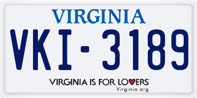 VA license plate VKI3189