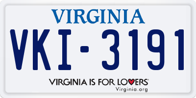 VA license plate VKI3191