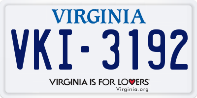 VA license plate VKI3192