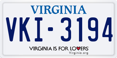VA license plate VKI3194