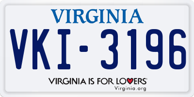 VA license plate VKI3196