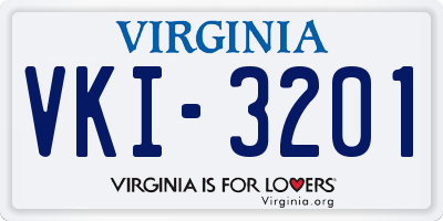 VA license plate VKI3201