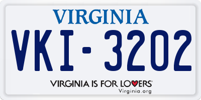 VA license plate VKI3202
