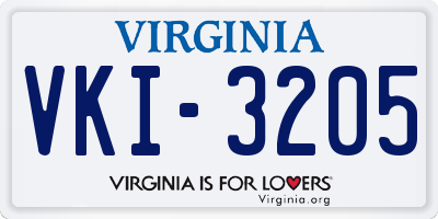 VA license plate VKI3205