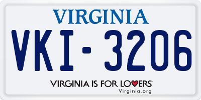 VA license plate VKI3206