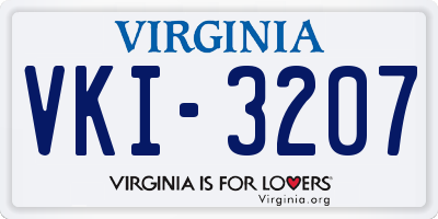 VA license plate VKI3207