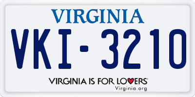 VA license plate VKI3210