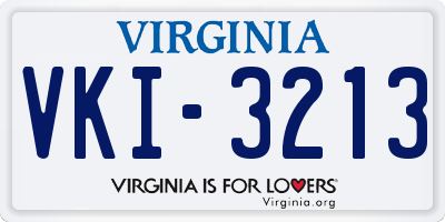 VA license plate VKI3213