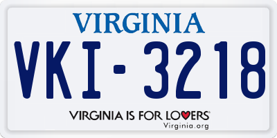 VA license plate VKI3218