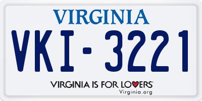 VA license plate VKI3221