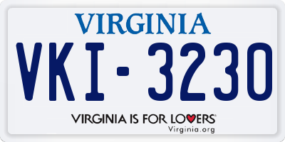 VA license plate VKI3230