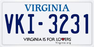 VA license plate VKI3231