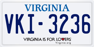 VA license plate VKI3236