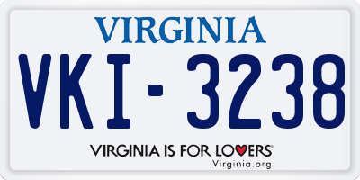 VA license plate VKI3238