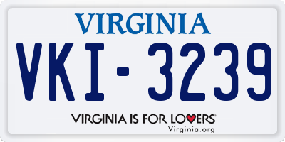 VA license plate VKI3239