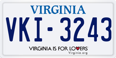 VA license plate VKI3243