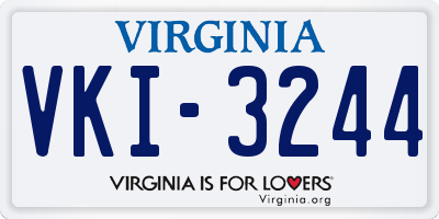 VA license plate VKI3244