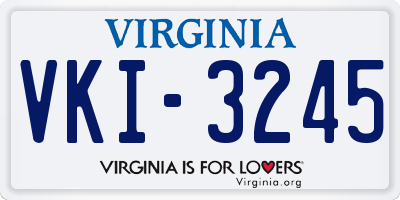VA license plate VKI3245