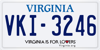 VA license plate VKI3246