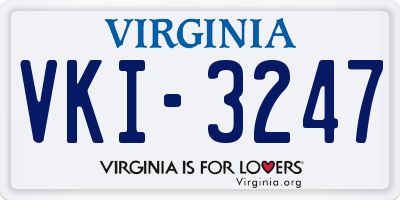 VA license plate VKI3247