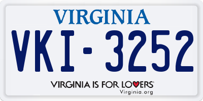 VA license plate VKI3252