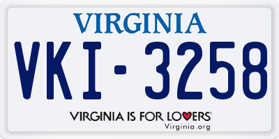 VA license plate VKI3258