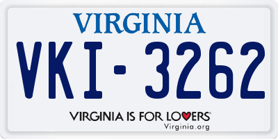 VA license plate VKI3262