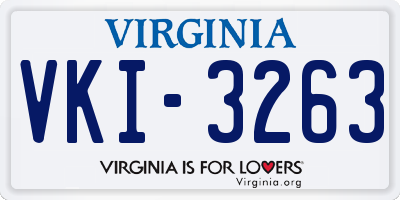 VA license plate VKI3263