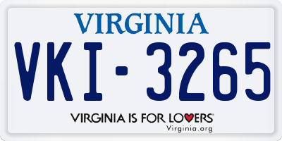 VA license plate VKI3265