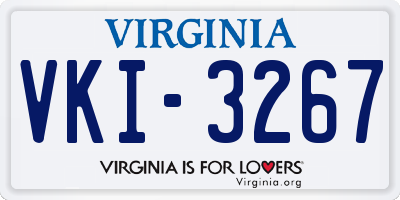 VA license plate VKI3267