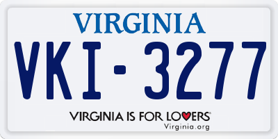 VA license plate VKI3277