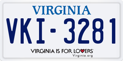 VA license plate VKI3281