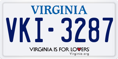 VA license plate VKI3287