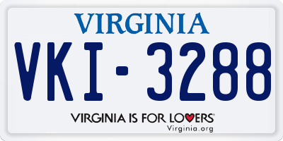 VA license plate VKI3288