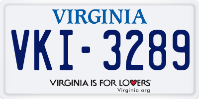 VA license plate VKI3289