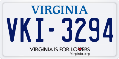 VA license plate VKI3294