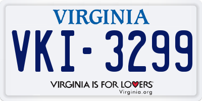 VA license plate VKI3299
