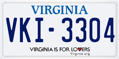 VA license plate VKI3304