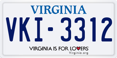 VA license plate VKI3312