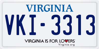 VA license plate VKI3313