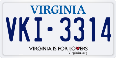VA license plate VKI3314