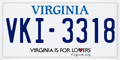 VA license plate VKI3318