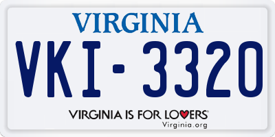VA license plate VKI3320