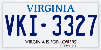 VA license plate VKI3327