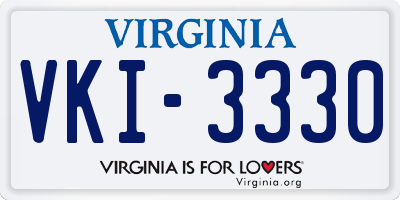 VA license plate VKI3330